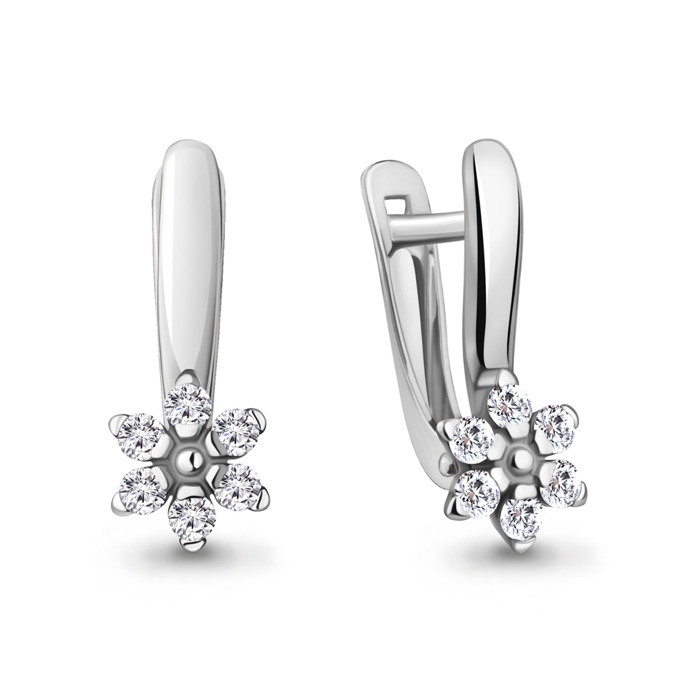 48337А Серьги из Серебра с фианитами