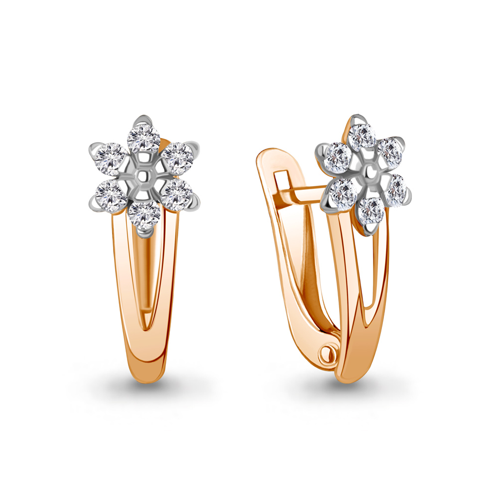 48339А Серьги из Золота с фианитами