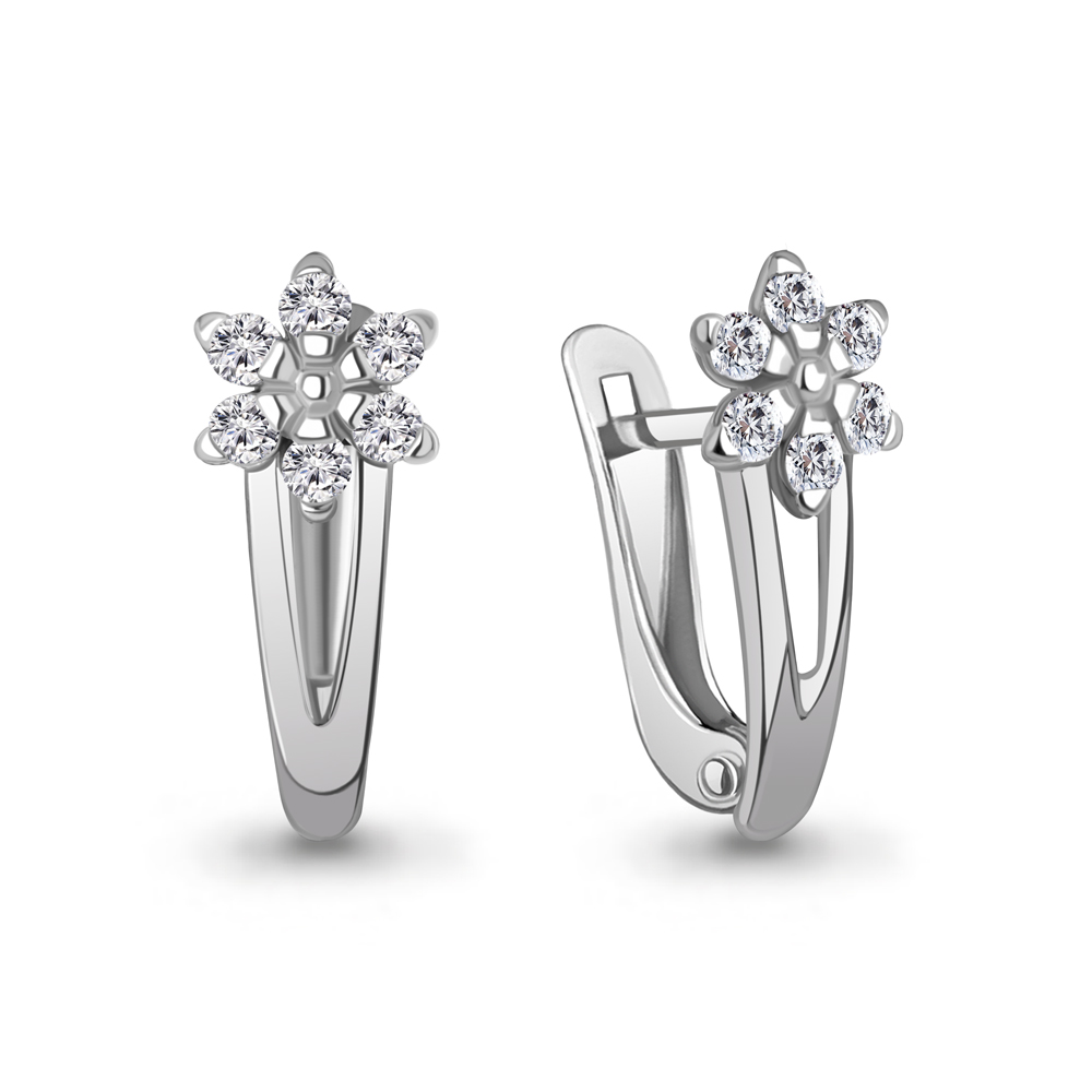 48339А Серьги из Серебра с фианитами