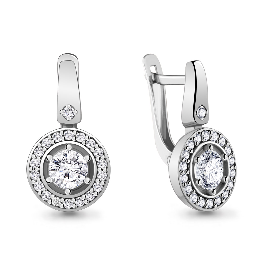 48354А Серьги из Серебра с фианитами