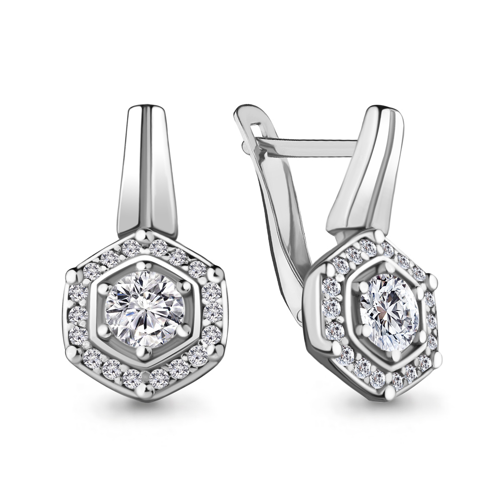 48355А Серьги из Серебра с фианитами