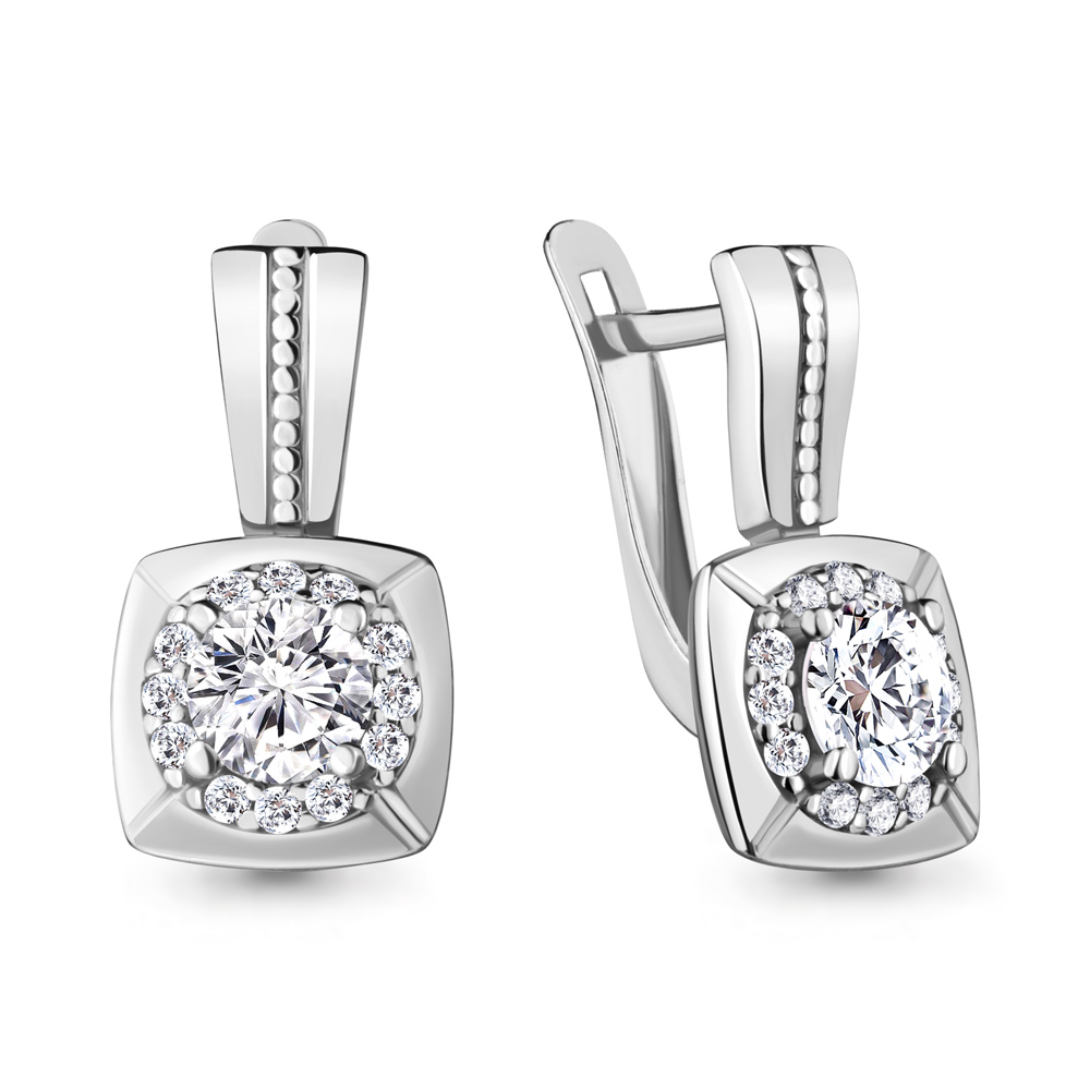 48357А Серьги из Серебра с фианитами