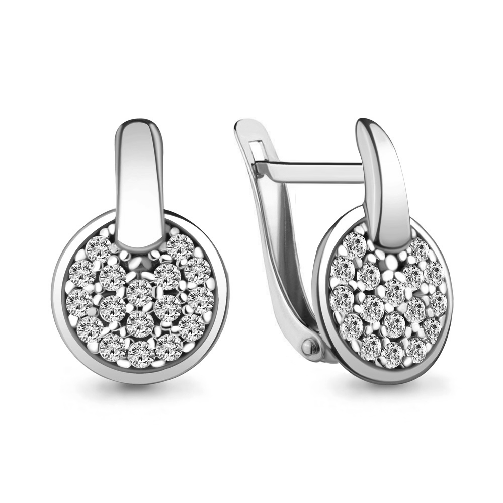 48361А Серьги из Серебра с фианитами