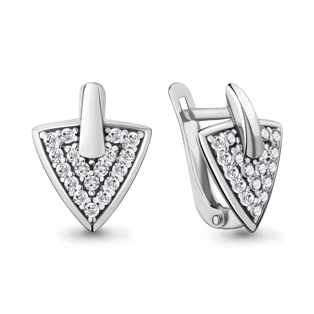 48364А Серьги из Серебра с фианитами