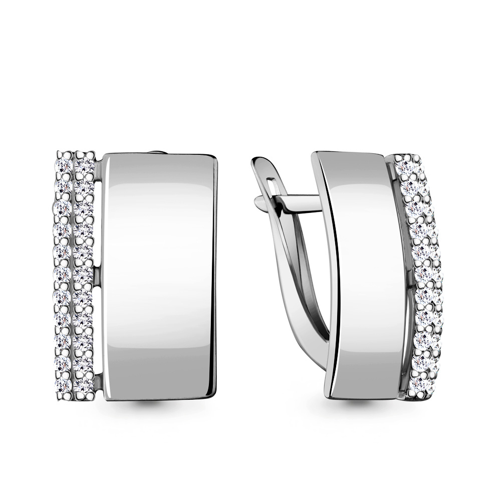 48373А Серьги из Серебра с фианитами