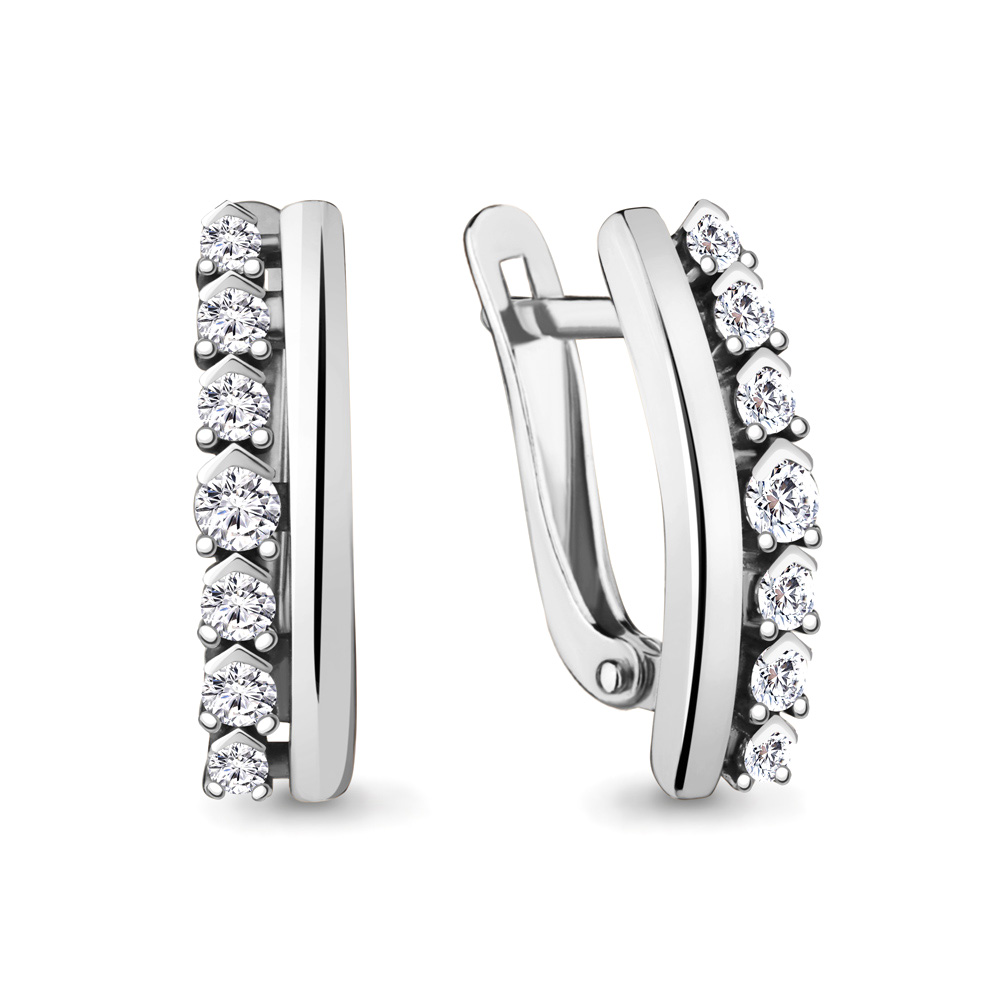 48375А Серьги из Серебра с фианитами