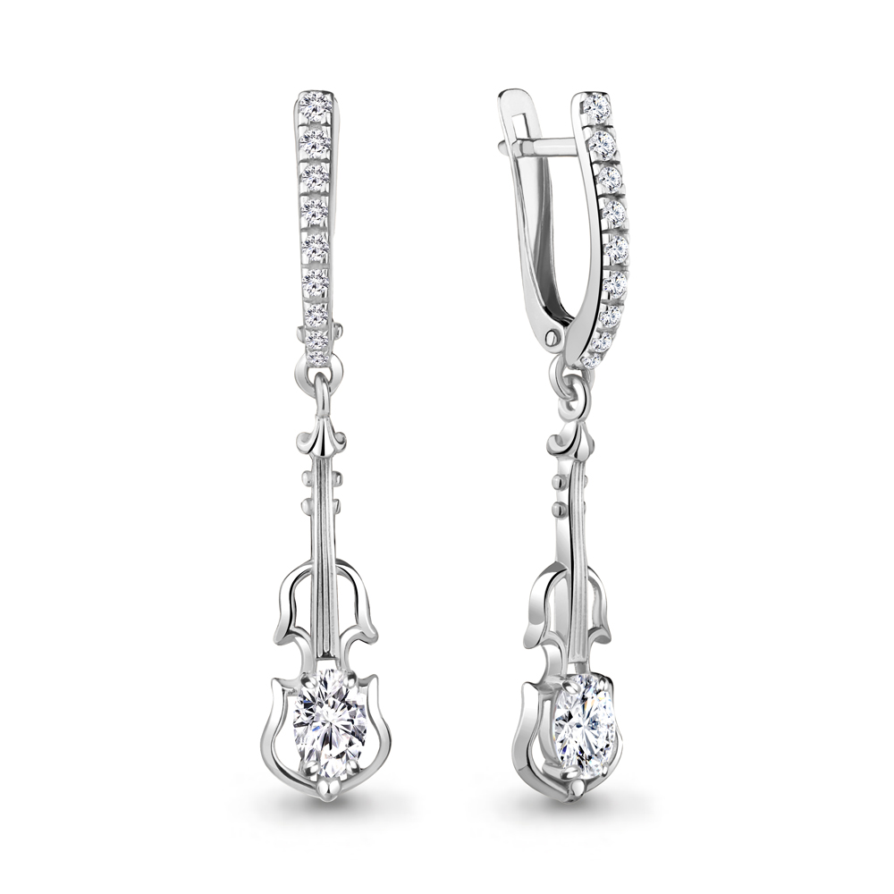 48407А Серьги из Серебра с фианитами