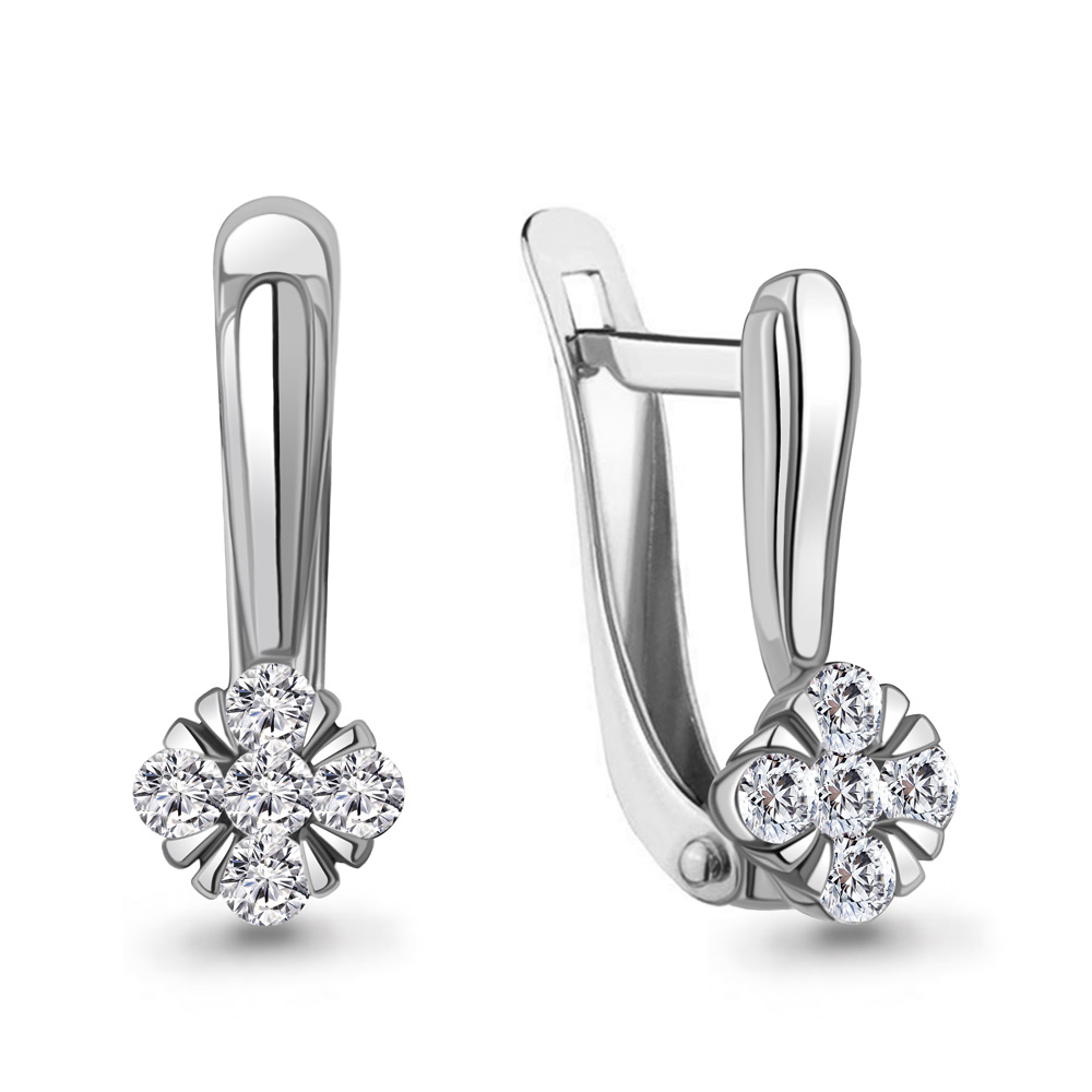 48409А Серьги из Серебра с фианитами