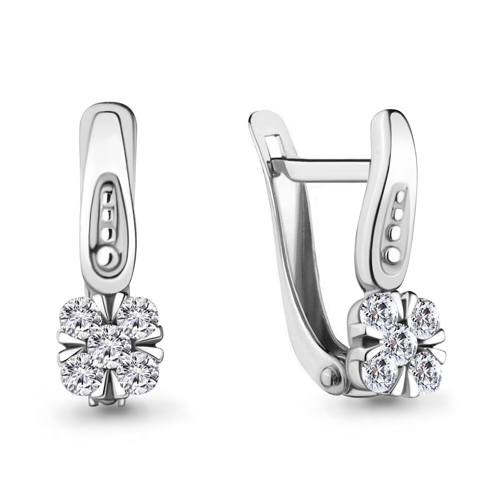 48410А Серьги из Серебра с фианитами