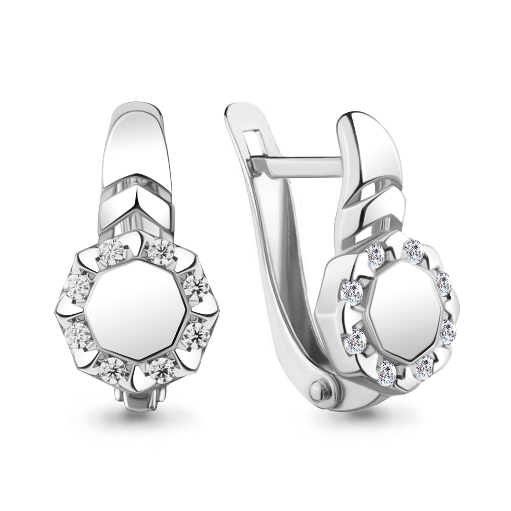 48413А Серьги из Серебра с фианитами