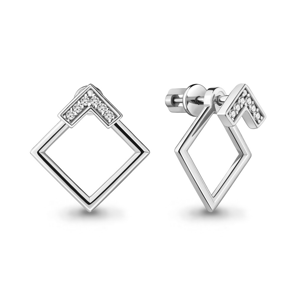 48423А Серьги из Серебра с фианитами