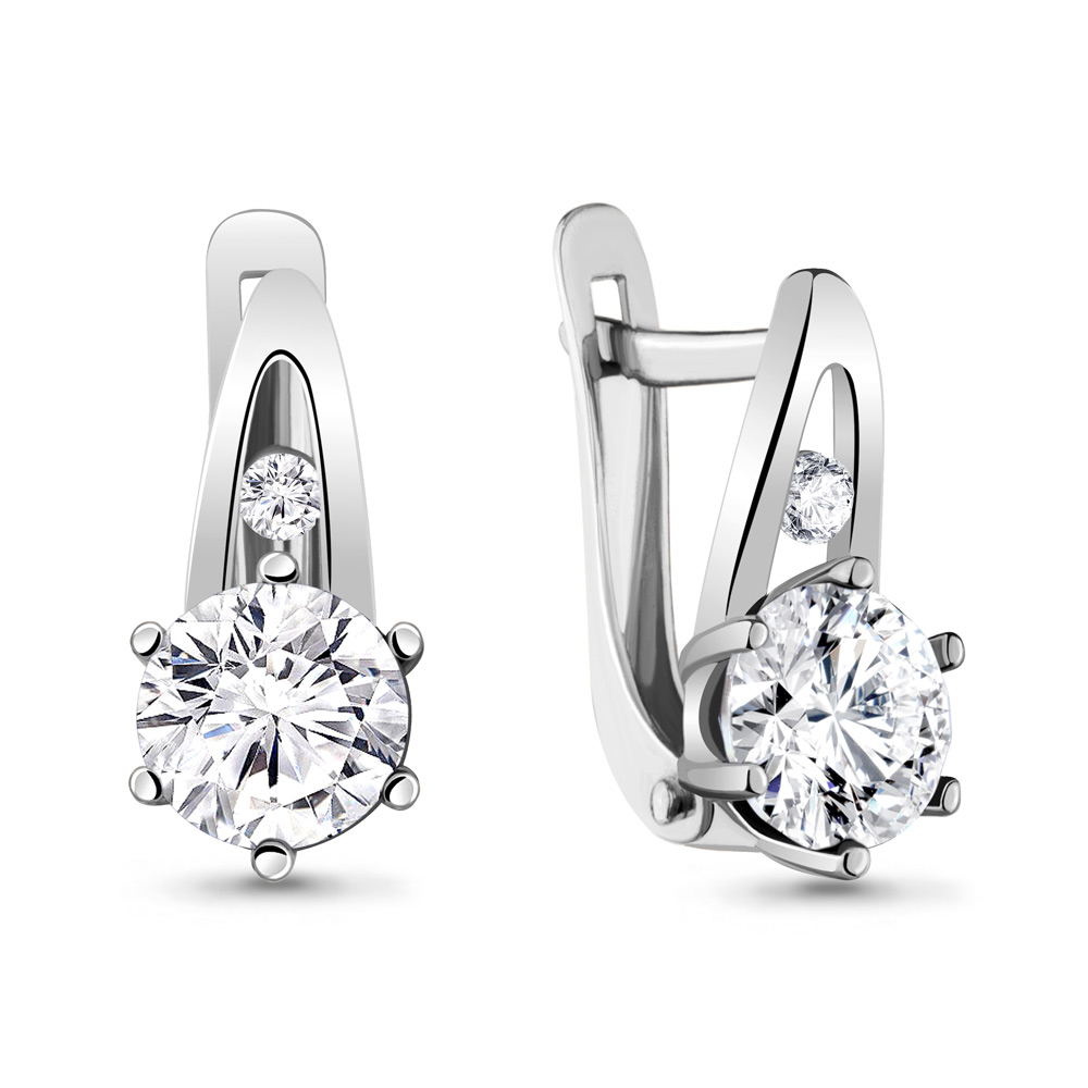 48446А Серьги из Серебра с фианитами