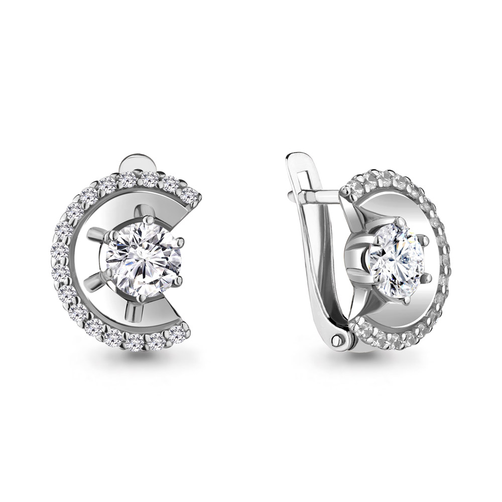 48477А Серьги из Серебра с фианитами