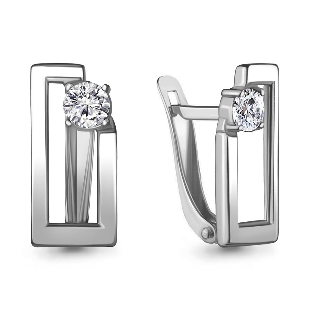 48509А Серьги из Серебра с фианитами