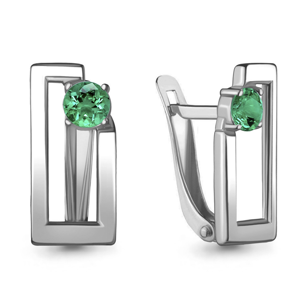 48509Г Серьги из Серебра с наноизумрудами