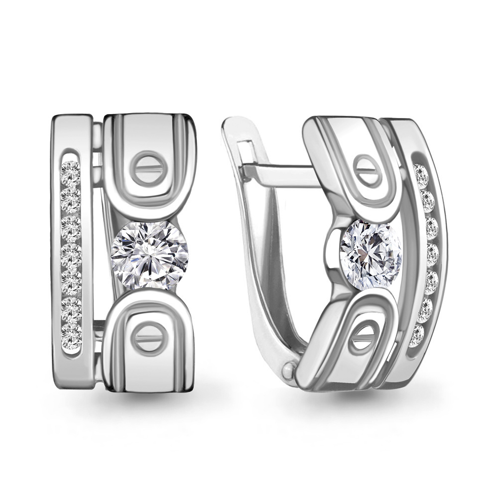 48510А Серьги из Серебра с фианитами
