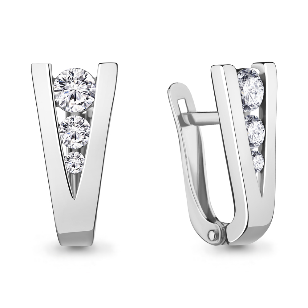 48511А Серьги из Серебра с фианитами