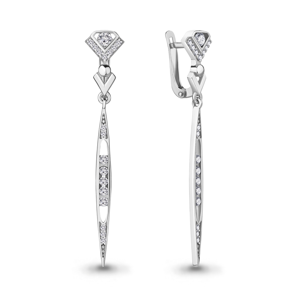 48513А Серьги из Серебра с фианитами