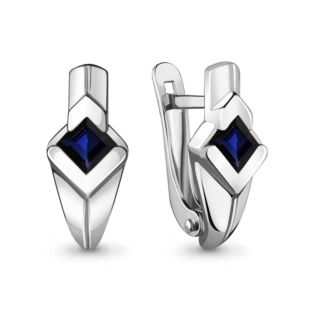 48517Н Серьги из Серебра с наносапфирами