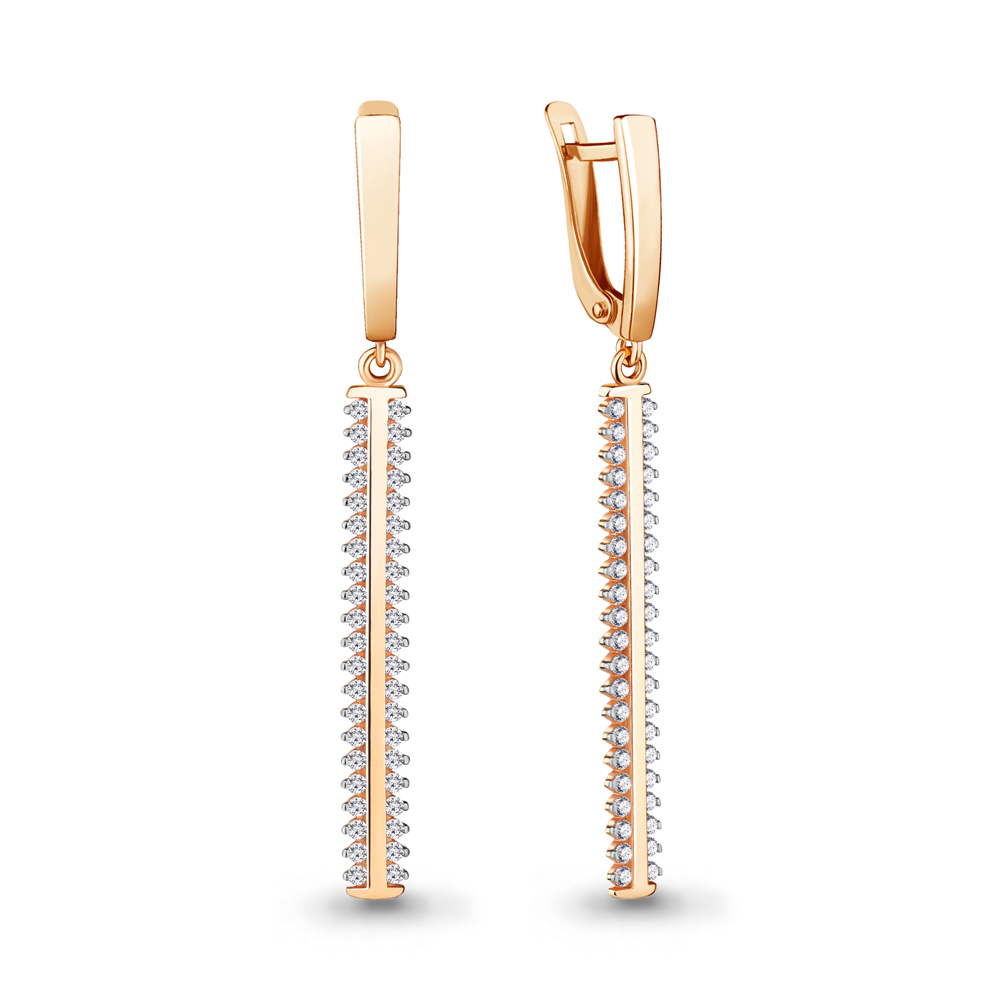 48532А Серьги из Золота с фианитами