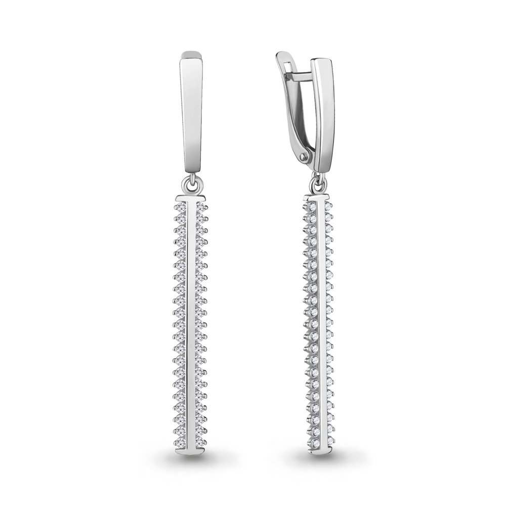 48532А Серьги из Серебра с фианитами