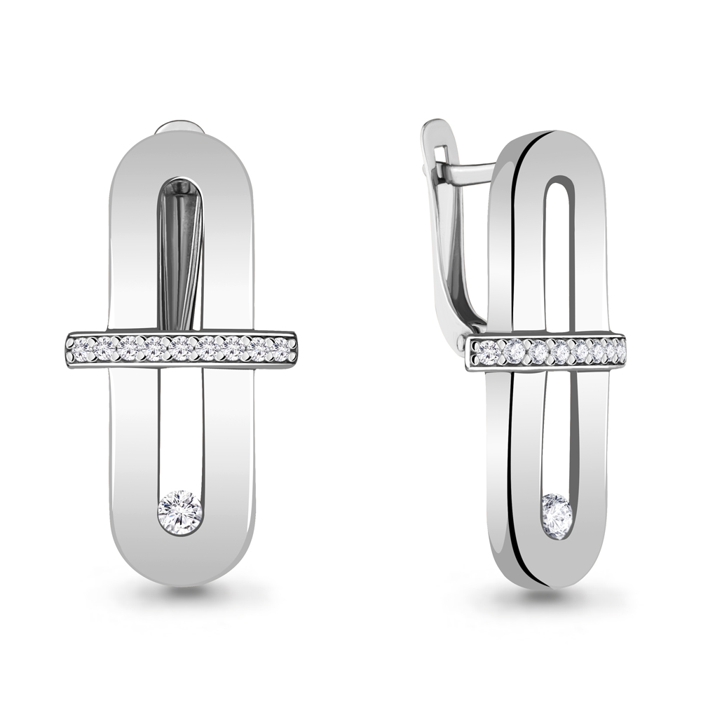 48538А Серьги из Серебра с фианитами