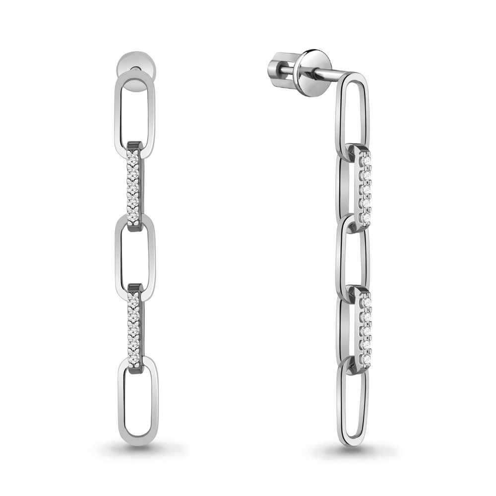 48545А Серьги из Серебра с фианитами