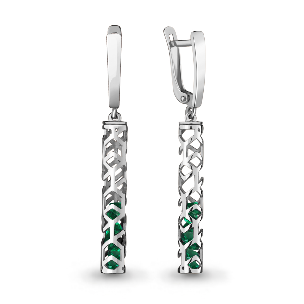 48550П Серьги из Серебра с стёклами