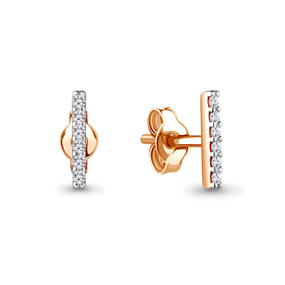 48552А Серьги из Золота с фианитами из коллекции "Geometry"