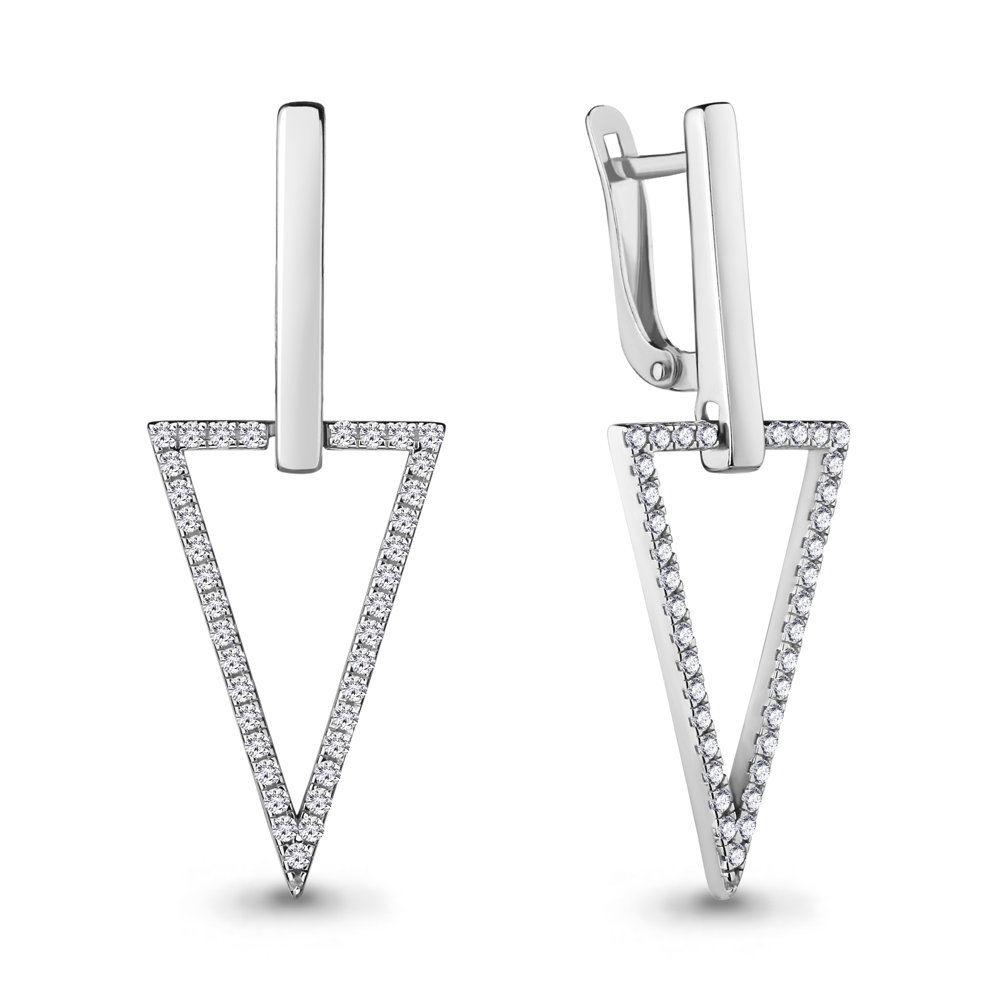 48559А Серьги из Серебра с фианитами