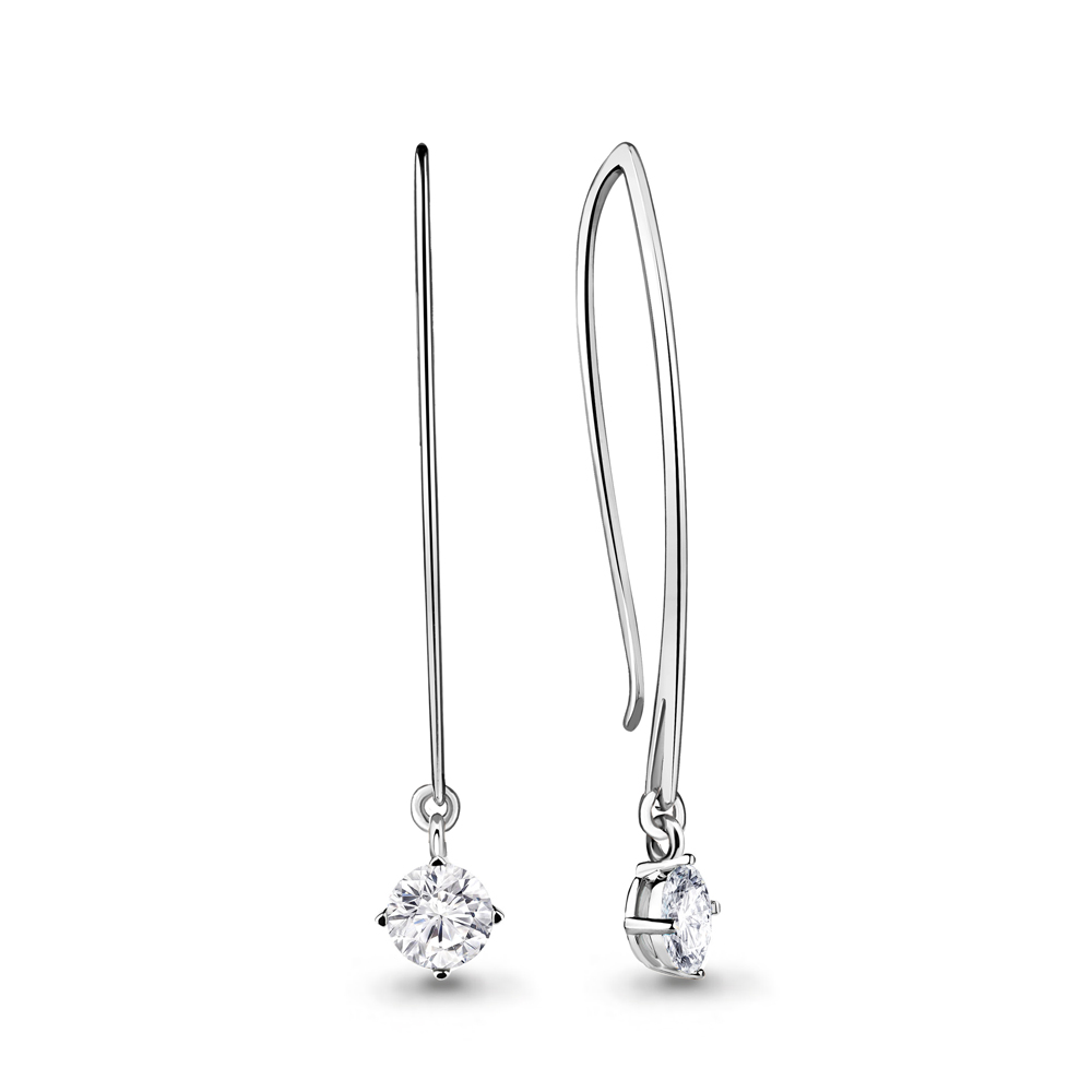 48562А Серьги из Серебра с фианитами