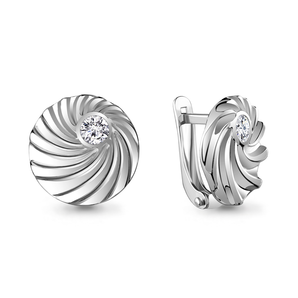 48595А Серьги из Серебра с фианитами