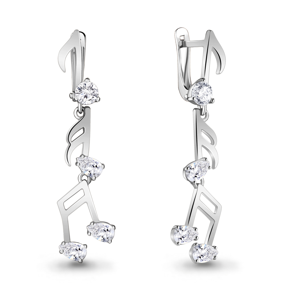 48604А Серьги из Серебра с фианитами