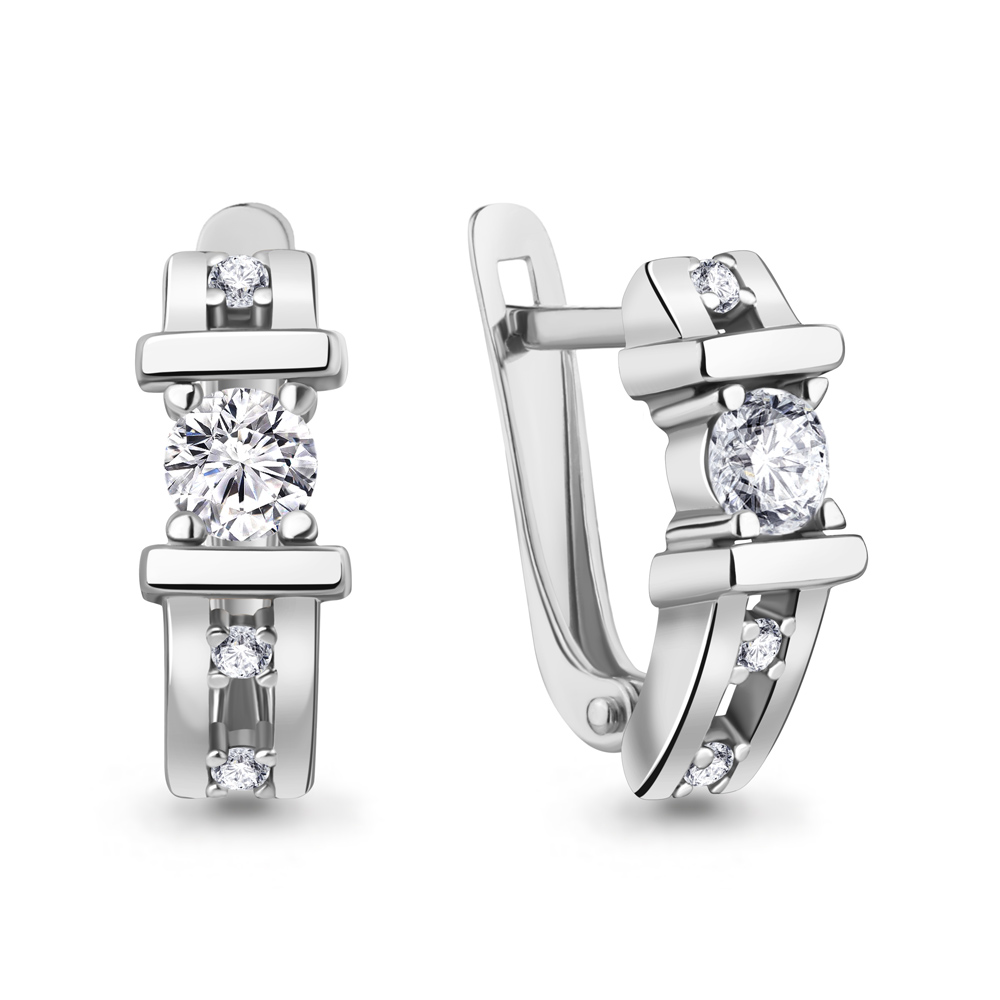 48610А Серьги из Серебра с фианитами