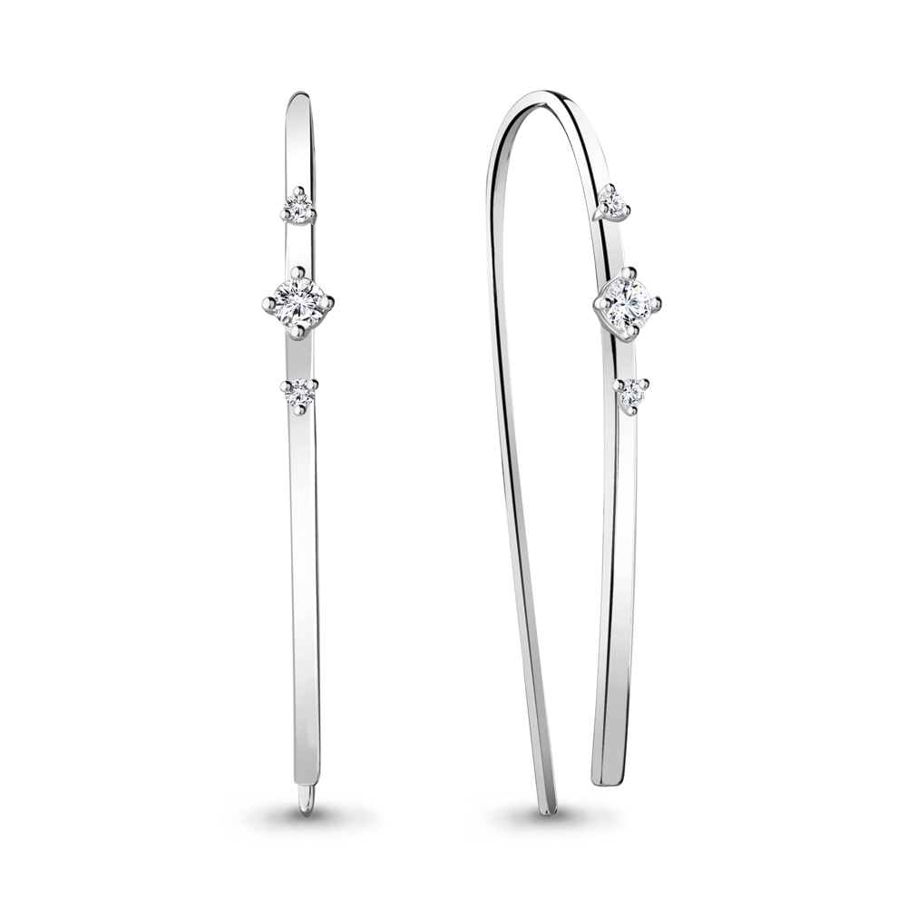 48632А Серьги из Серебра с фианитами