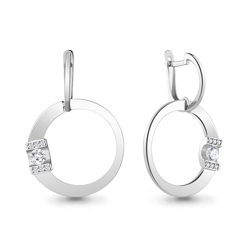 48668А Серьги из Серебра с фианитами