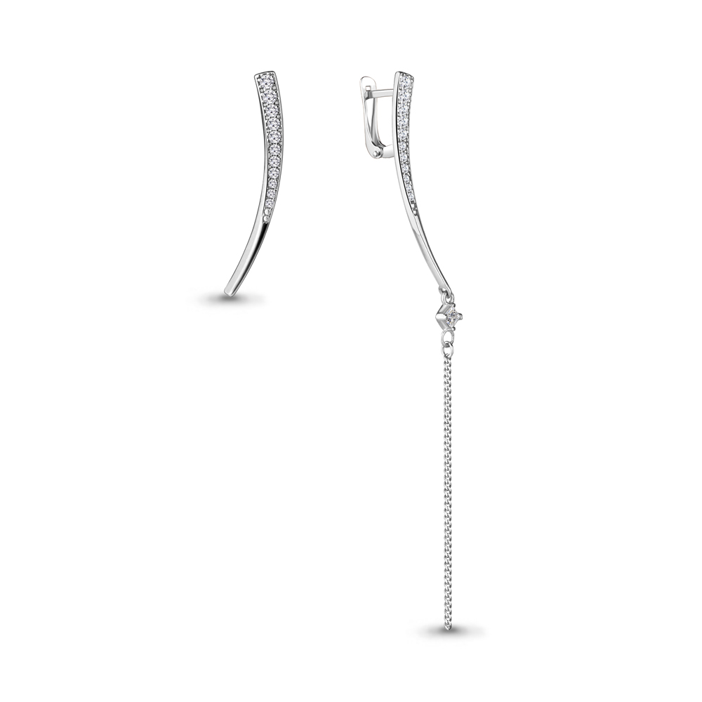 48676А Серьги из Серебра с фианитами