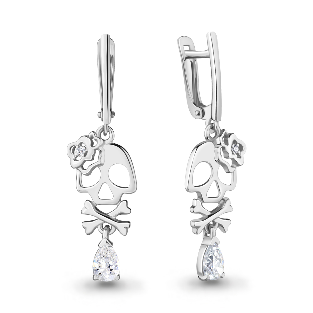 48690А Серьги из Серебра с фианитами из коллекции "Brave"