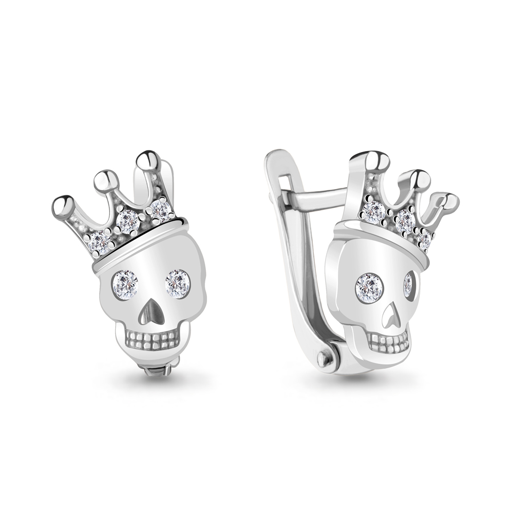 48743А Серьги из Серебра с фианитами из коллекции "Brave"