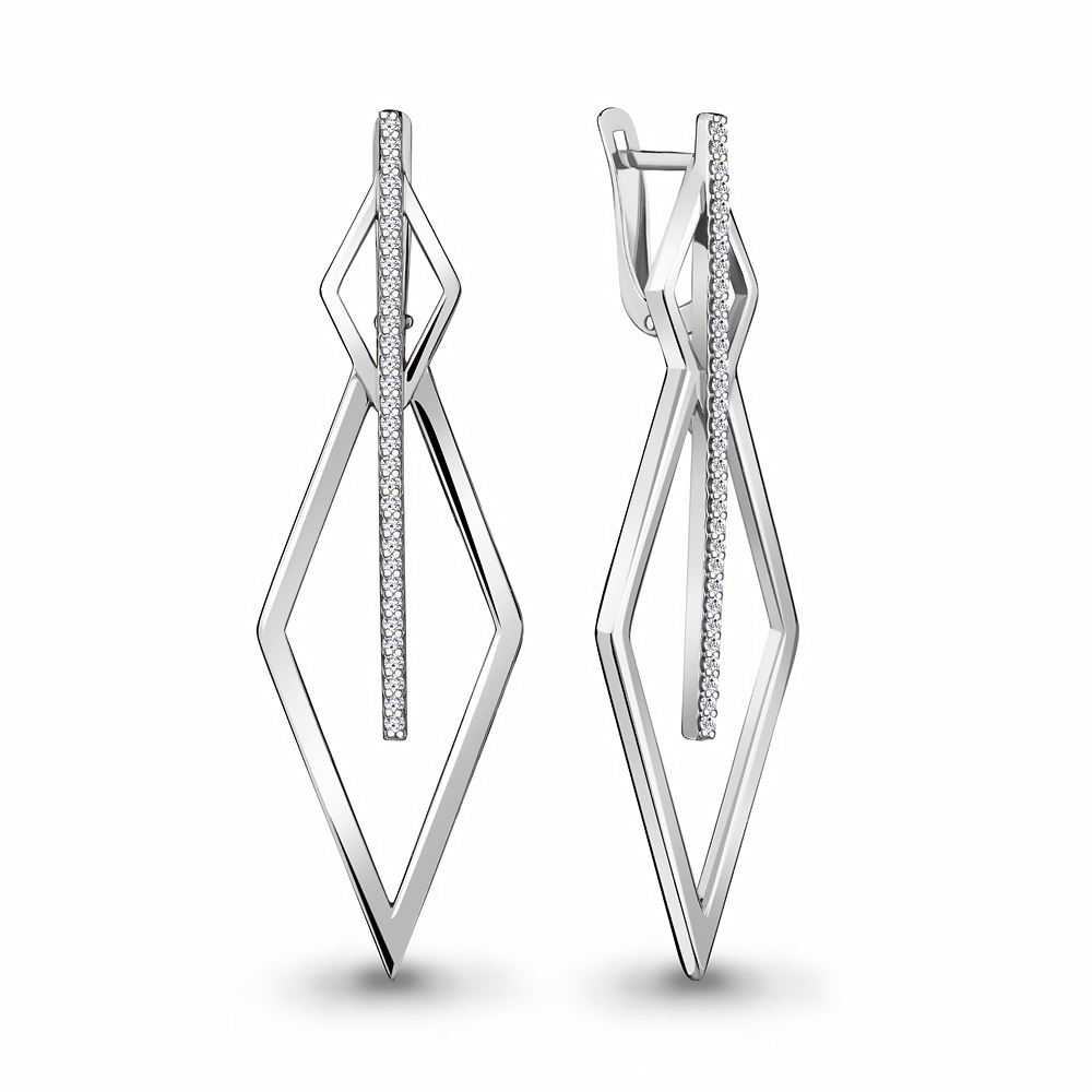 48764А Серьги из Серебра с фианитами