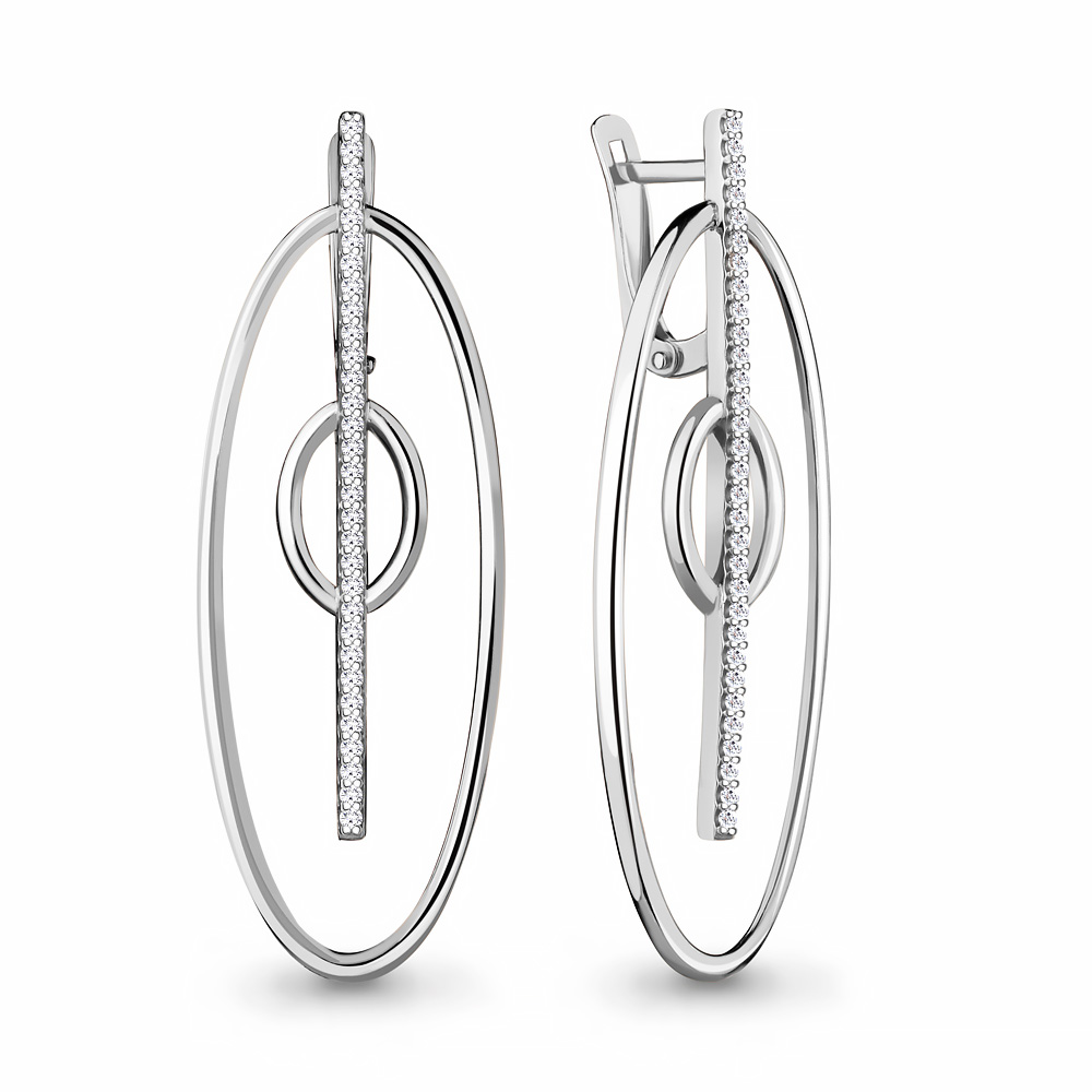 48765А Серьги из Серебра с фианитами