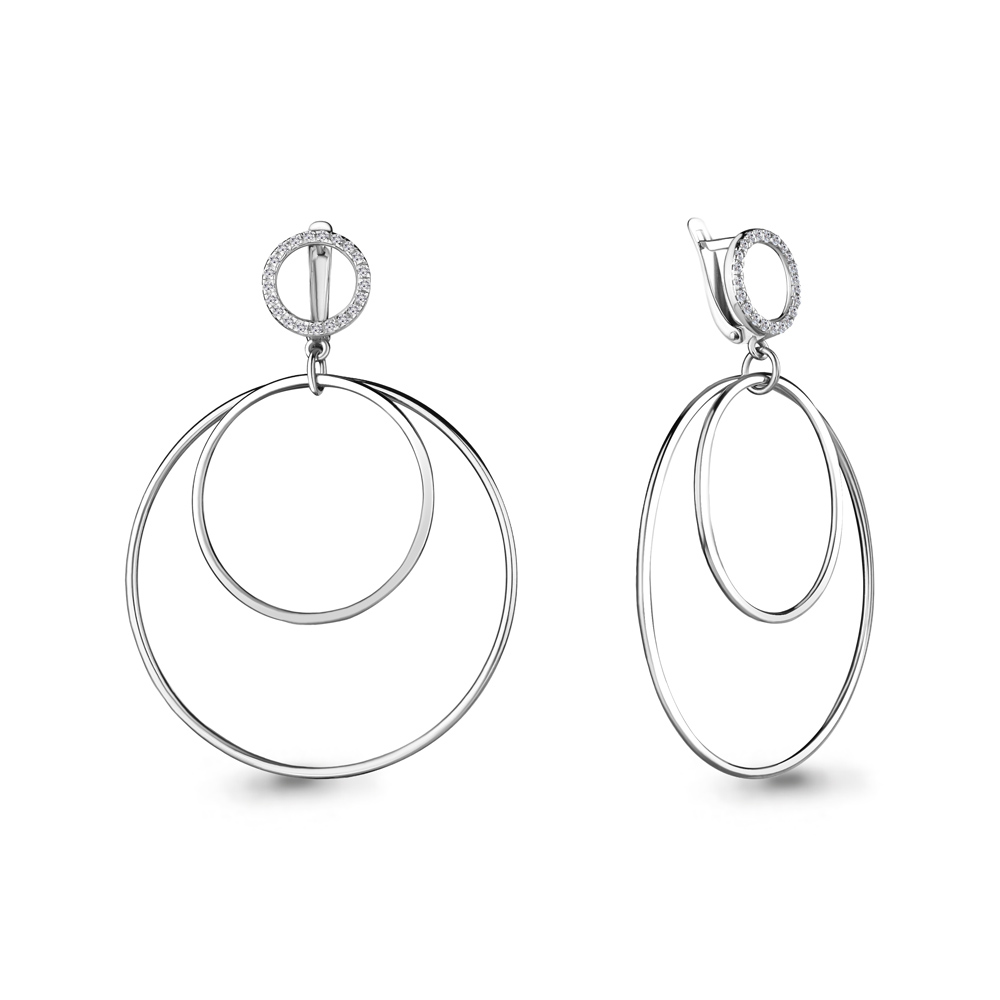 48767А Серьги из Серебра с фианитами