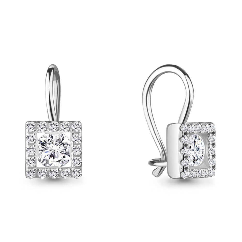 48773А Серьги из Серебра с фианитами из коллекции "Happy"