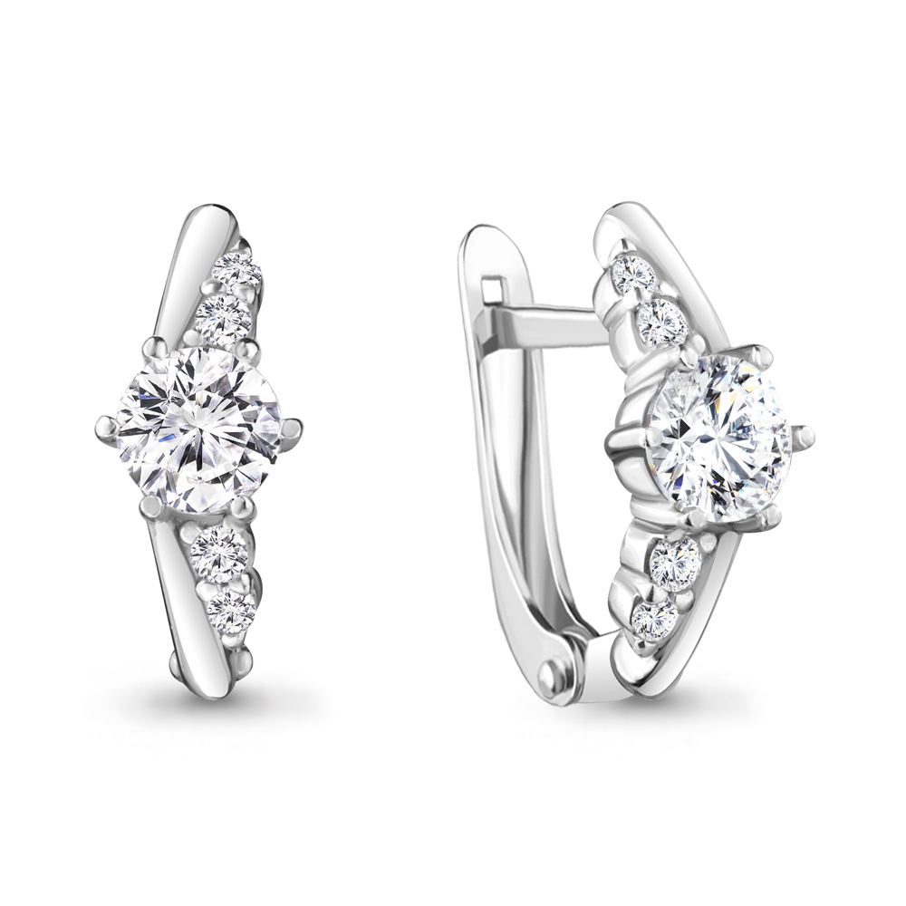 48779А Серьги из Серебра с фианитами