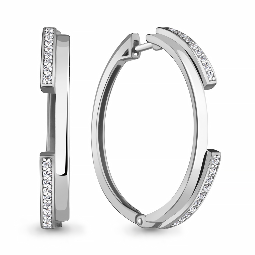 48784А Серьги из Серебра с фианитами