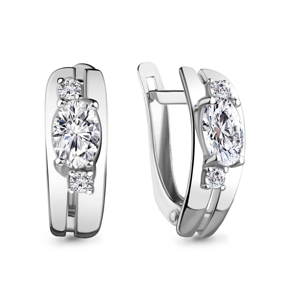 48798А Серьги из Серебра с фианитами