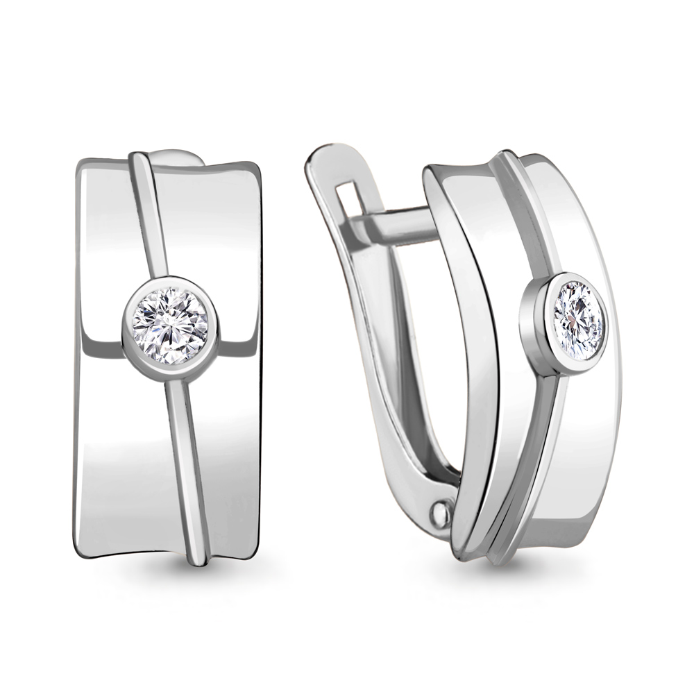 48972А Серьги из Серебра с фианитами