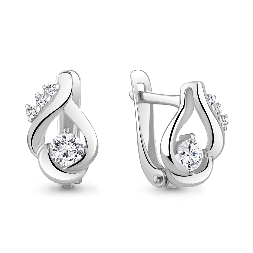 48978А Серьги из Серебра с фианитами