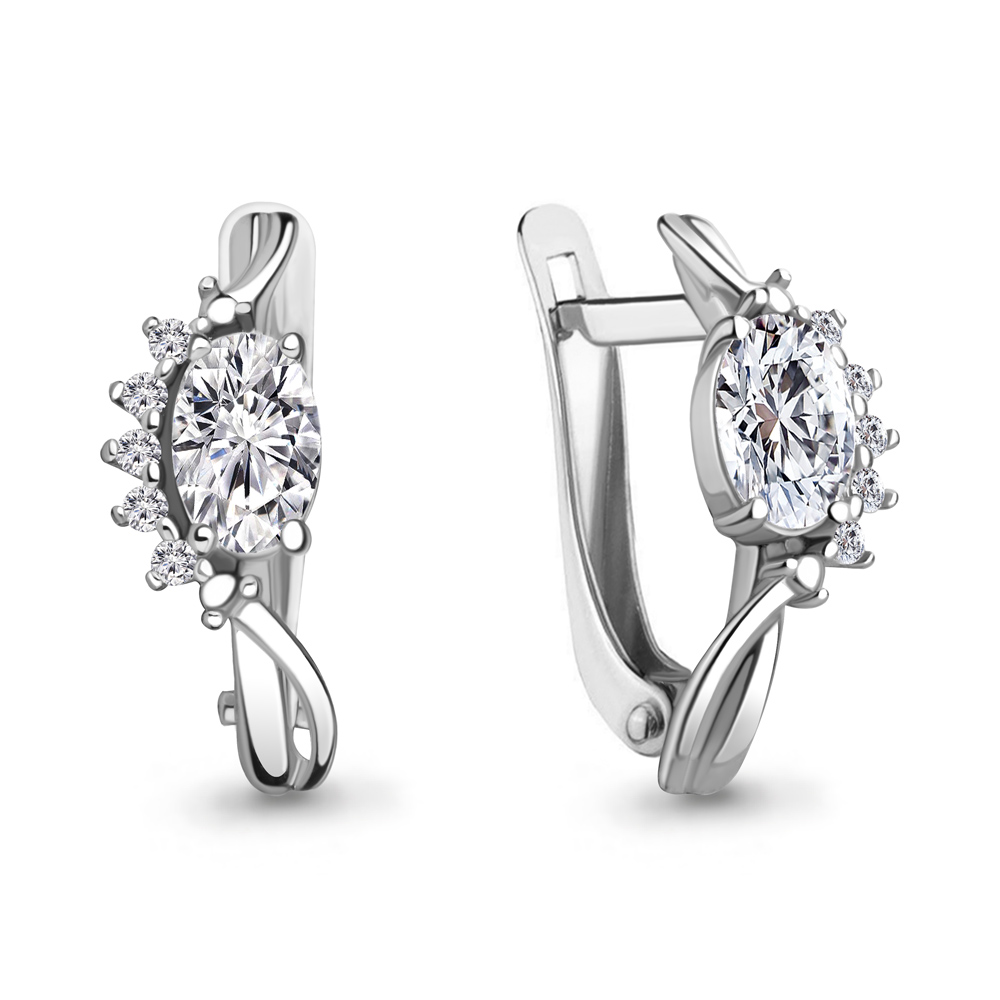 48991А Серьги из Серебра с фианитами