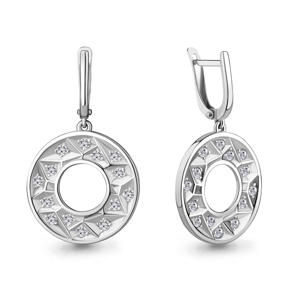 49001А Серьги из Серебра с фианитами из коллекции "SCANNDI"